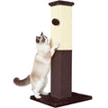 Cat Scratching Post, 32 Inch Cat Scratching Post for Large Cats, Cat Scratcher with Nature Sisal, Cat Scratch Post for Indoor Large Cats and Kitten, Brown