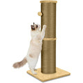 PAWSCRAT Cat Scratching Post 32 Inch High, 5.5 Inch Large Diameter Natural Sisal Cat Scratch Post, Scratch-Resistant and Durable Tall Cat Scratcher for Indoor Cats, Protect Your Furniture, Yellow
