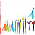 Cat Toys for Indoor Cats, 13 Packs Interactive Cat Wand Toy Set with Feather£¦Ribbon Refills, Feather Toys for Exercise, Playtime and Boredom Relief with Kitten