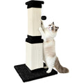 Cat Scratching Post, 32 Inch Cat Scratching Posts for Large Cats, Scratching Posts for Indoor Cats Adults, Cat Scratch Post with Nature Sisal, Black and White