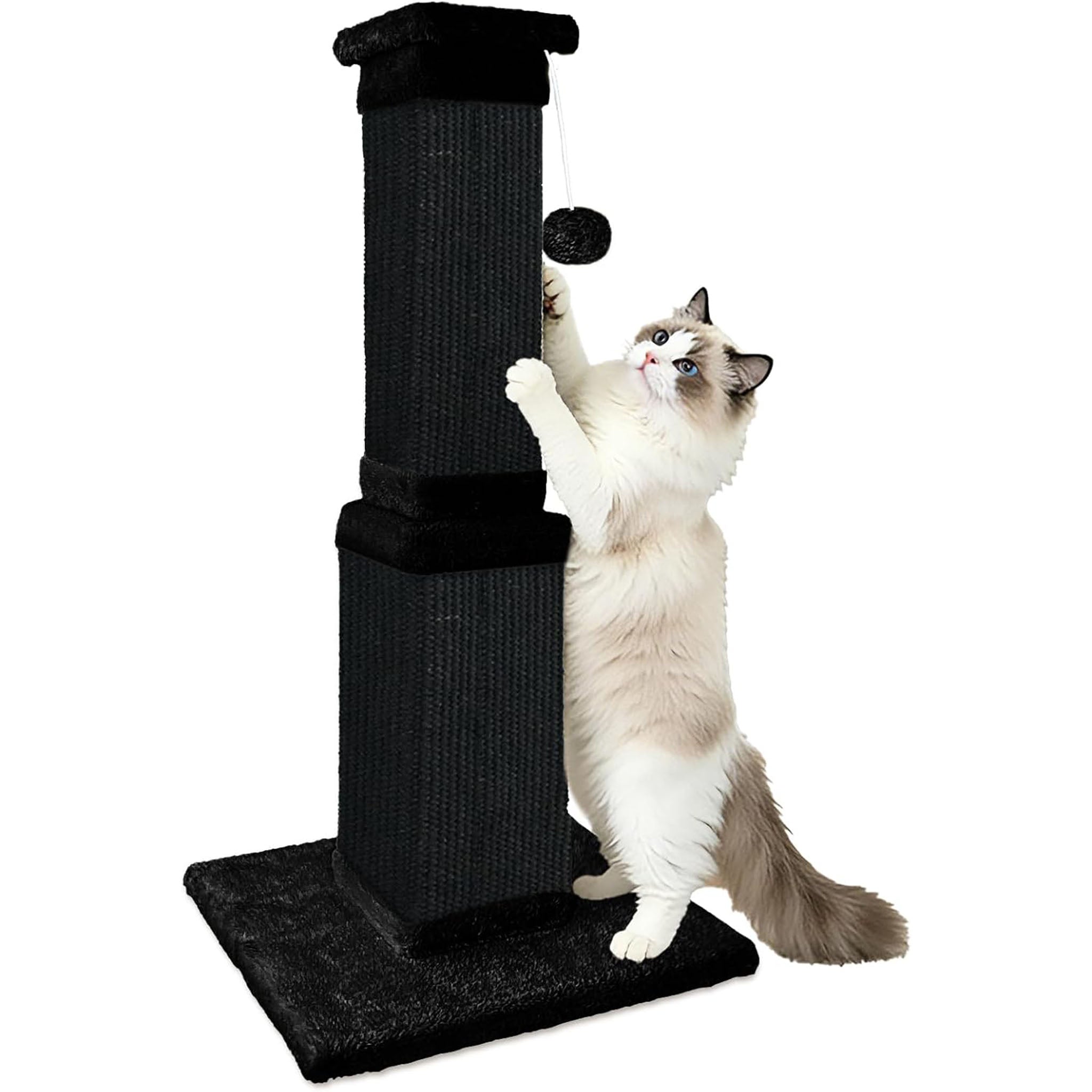 Cat Scratching Post 32 Inch for Indoor Large Cats and Kitten, Nature Sisal Tall Cat Scratch Post, Sisal Cat Scratcher Improve Cat's Scratching Habits and Protect Your Furniture