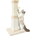Cat Scratching Post, 32 Inch Cat Scratching Post for Large Cats, Scratching Posts for Indoor Cats Adults, Cat Scratch Post with Nature Sisal, Beige