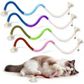 4 Pack Interactive Cat Chew Rope Toys - Durable Hand-Woven Cotton Teaser Sticks with Jingle Bells - Safe Teeth Cleaning & Teething Toys for Indoor Cats, Kittens, and Aggressive Chewers