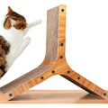 Cat Scratcher Pad, Cardboard Cat Scratcher with Cat Toys Ball Track for Indoor Cats and Kitten , Vertical Cat Scratch Pad Board, Stable and Easy for Cats to Scratch, Protect Your Furniture