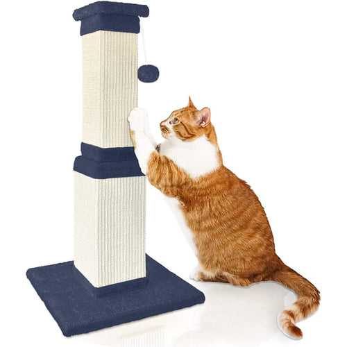 32 Inch Cat Scratching Post for Kittens, Nature Sisal Modern Scratcher for Indoor Cats, Protect Furniture and Exercise, Brown