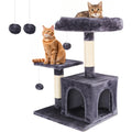 Cat Tree for Indoor Cats, 26" Height Cat Tree Tower with Condo, Cozy Removable Top Bed Perch Cat Furniture Deep Grey