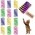 Cat Spring Toys, 24 Pack Cat Spiral Springs for Indoor Cats, Colorful & Durable Plastic Spring Coils Attract to Swat, Bite, Hunt, Interactive Toys for Kittens
