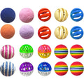 Cat Toys for Indoor Cats, Cat Toys Balls, 20 Packs Interactive Cat Toy Set with Colorful Bell, Jingle Bell, Rainbow, Pompom and Sisal Ball for Kittens