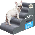 PAWSCART Pet Stairs for Dogs 5-Step, 22.8" H Pet Stairs for High Bed, Couch Sofa & Chair, 30D Material Soft Foam Dog Steps with Non-Slip Bottom Surface Removable Washable Cover, Grey