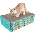 PAWSCRAT Cat Scratcher 4 Packs Cat Scratch Pads with Cardboard Casing, Cat Scratching Pads for Indoor Cats, Large Size Cat Scratching Board, Easy for Cats to Scratch